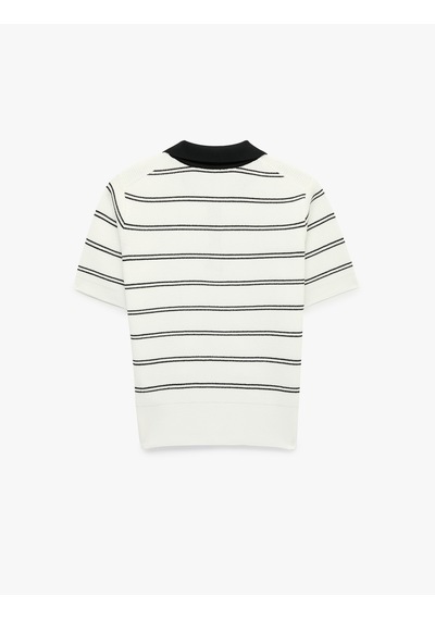 Koton Regular Fit Düğmeli Kısa Kollu Polo Yaka Çizgili Triko Tişört Lacivert Çizgili 7wak90379ht Koton Regular Fit Düğmeli Kısa Kollu Polo Yaka Çizgili Triko Tişört Lacivert Çizgili 7wak90379ht