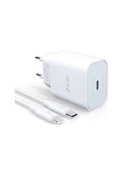 Pd20l Şarj Aleti 3.0a Pd20w Type-c To Lightning Kablo Set Beyaz