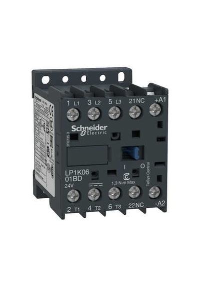 Lp1k0601bd-tesys K Kontaktör 3p 6a Ac3 24vdc 1nk