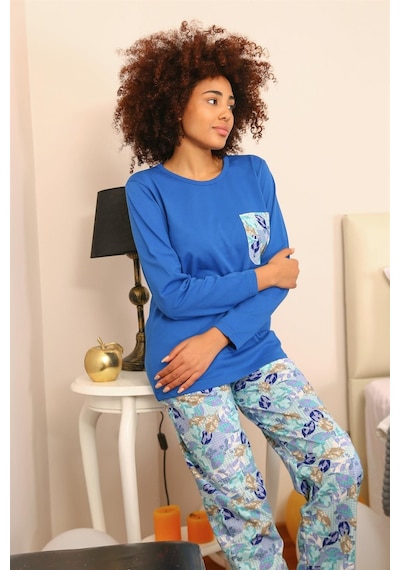 Akbeniz Kadın Uzun Kol Penye Pijama Takım 4194 - M Saks