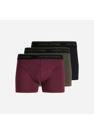 Jack & Jones Jack&jones Jacadrian Solid Trunks 3'lü Erkek Boxer 12300849 Çok Renkli