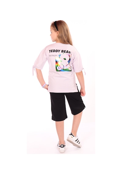 Toontoy Kids Toontoy Kız Çocuk Teddy Bear Baskılı Kaprili Takım Açık Lila