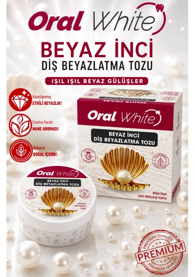 Oral White Premium Series Beyaz İnci Diş Beyazlatma Tozu 50 Gr İnci Tozu