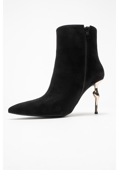 Luvishoes Luvi Shoes Crısta Siyah Süet Sivri Burunlu Kadın Topuklu Bot Siyah Süet
