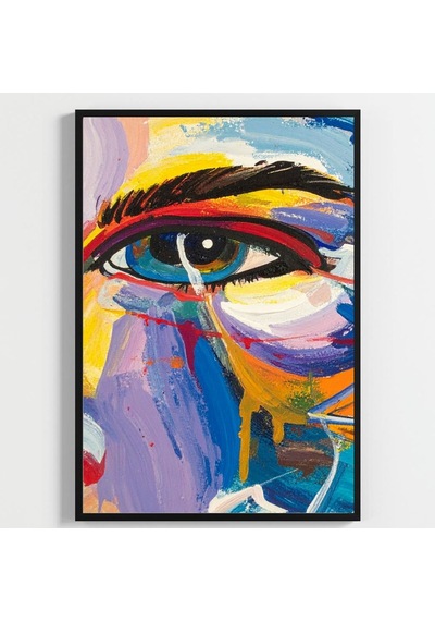 Besay Ressamın Gözünden Modern Salon Duvar Dekorasyonu Renkli Sanat Ve Fırça Posteri 3'lü Set A4 Çerçevesiz