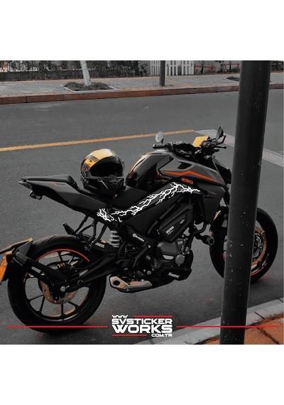 Cfmoto 250nk Sticker Orta Şase Şimşek Yıldırım Sticker Deseni Dekor Sticker
