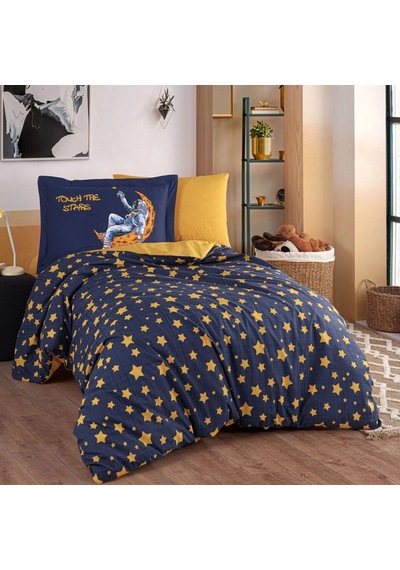Tek Kişilik Poplin Nev Takımı Space Lacivert Çok Renkli