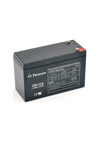 Tescom Combatt, Cbl12-9, 12v 9ah, Bakımsız, Kuru Akü. Ups İçin Uygundur. 100012607