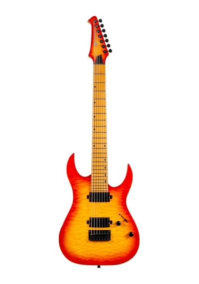 Spira Guitars S-507 Qfb 7 Telli Elektro Gitar Fireburst