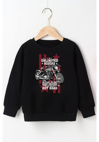 Panios Kids 2'li Unlimited Riders-nice To Meet You Baskılı Erkek Çocuk Gri-siyah Sweatshirt Gri - Siyah1