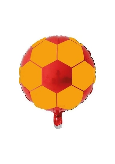 Sarı Kırmızı Futbol Topu Folyo Balon 18 İnç 45 Cm Taraftar Parti Süsü Gs Çok Renkli