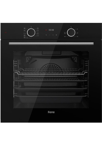 Ferre XE63CS Fryart -  MS261 Vitroseramik 2'li Siyah Cam Ankastre Set