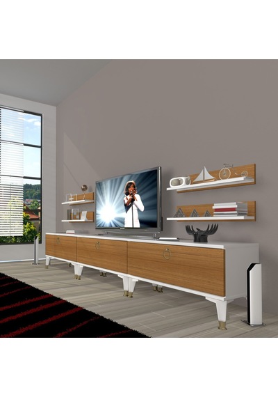 Decoraktiv Eko 270r Mdf Gold Tv Ünitesi Tv Sehpası Beyaz - Ceviz