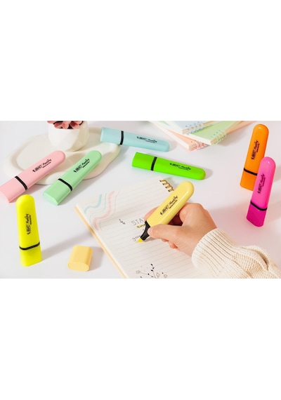 Bic Marking Flat Fosforlu Kalem Sarı 12 Adet Sarı