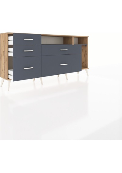 Arges Konsol 2 Raflı 5 Çekmeceli 176x30x83 Çam-antrasit/antrasit Antrasit/antrasit Arges Konsol 2 Raflı 5 Çekmeceli 176x30x83 Çam-antrasit/antrasit Antrasit/antrasit