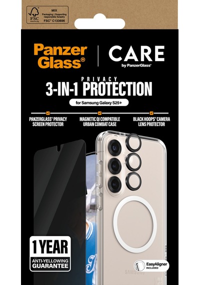 Care By Panzerglass Flagship Samsung Galaxy Uyumlu S25+ 3'lü Çerçeve Aparatlı Gizli/hayalet Ekranlı Set