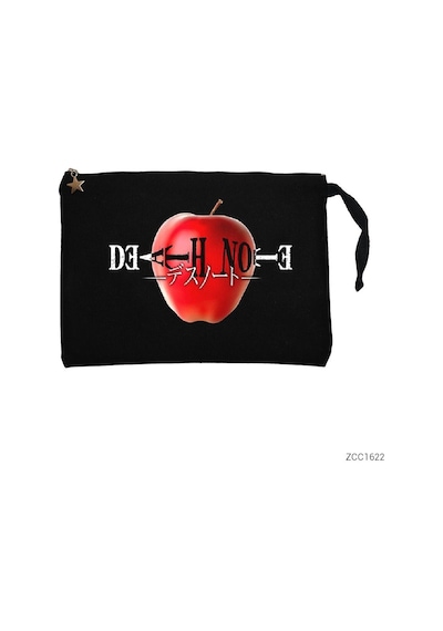 Zepplin Giyim Death Note Apple Siyah Clutch Astarlı Cüzdan / El Çantası