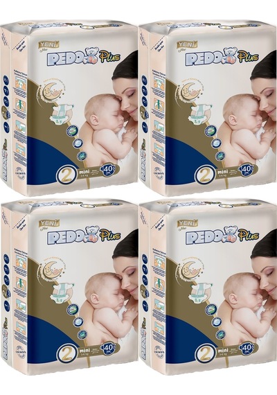 Pedo Plus Bebek Bezi Beden:2 3-6kg Mini 160 Adet Jumbo Aylık Pk 4'lü