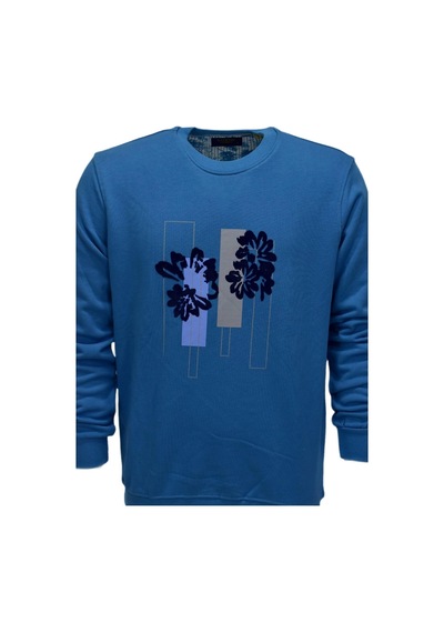 Erkek Baskılı Spor Sıfır Yaka Sweatshirt R2201 Bgl-st03191 001