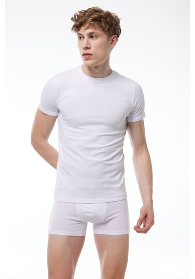 Malabadi Erkek Beyaz Yuvarlak Yaka Kısa Kollu Modal T-shirt Body