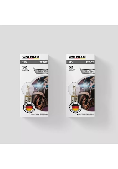Wolfram 12v Halogen Lamba S2 35, 35w Ba20d Motorcycle 1 Adet 179210229