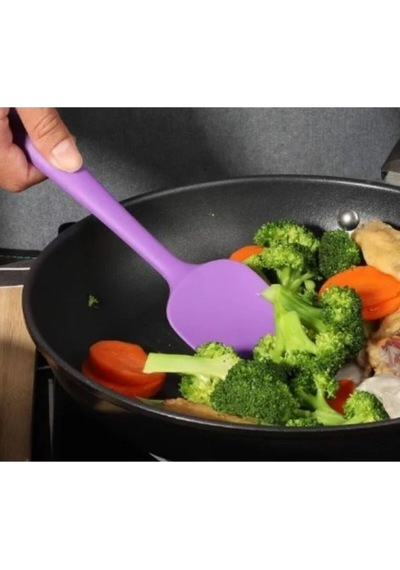 Isıya Dayanıklı Yanmaz Yapışmaz Silikon Spatula Seti 6 Parça Silikon Mor Diğer