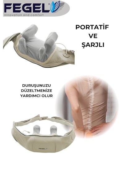 Fg-687 3d Ovmalı Isıtmalı Boyun Askılı Masaj Yastığı Bej