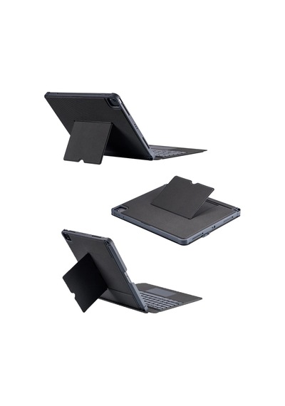 Apple T5509d İpad Pro 12.9 2022 Kılıf Palermo Ledli Klavyeli Standlı Tablet Kılıfı - Siyah