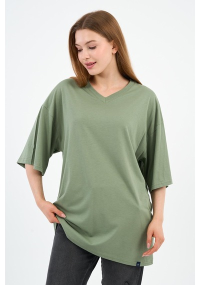 V Yaka Oversize T-shirt E24-742a-wn Mint