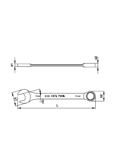Ceta Form B05 Serisi C-Gear Cırcırlı Kombine Anahtarlar Düz B05-09 - 9 Mm B05-09 - 9 Mm N11.7502