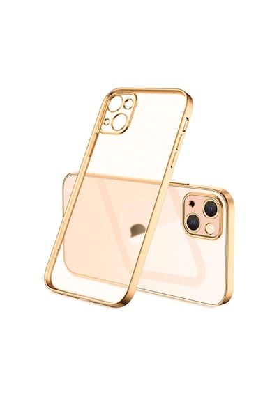 Apple Uyumlu iPhone 13 Mini Renkli Kenar Seffaf Kilif Kamera Korumali Silikon 209650112 - Renk / Mor