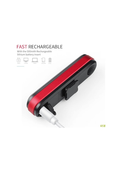 Usb Şarjlı Wireless Bisiklet Sinyal Stop Lambası Kırmızı