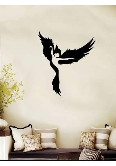 Ahşap Duvar Süsü, Dekoratif Modern Kuş-kadın Duvar Dekoru 25x28