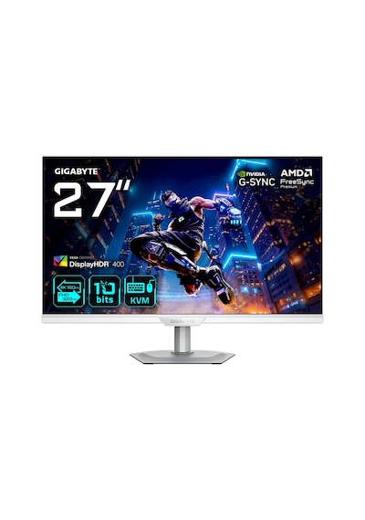 Gıgabyte M27UP ICE 27 4K 160Hz - FHD 320Hz 1ms HDR400 UHD Dual Mode SS IPS Beyaz Gaming Monitör