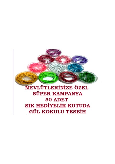 60 Adet Gül Kokulu Kutulu Tesbih Bebek Mevlüt Tespih