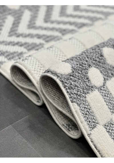 Woolen Halı Venis Bukle Halı 8801 Grı Renkli