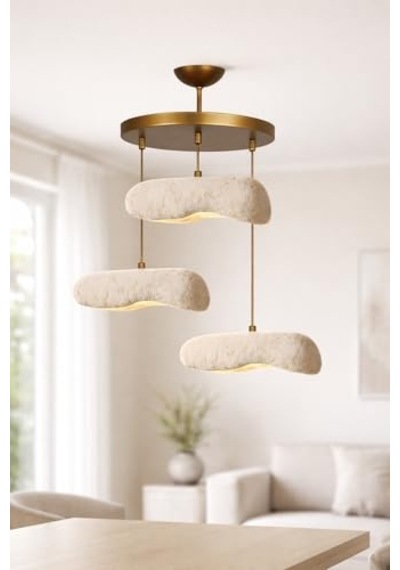 Sedra Handmade Karbon Beton Avize Salon Avize Modelleri E27 3'lü Sarkıt Modern Tasarım: Diğer