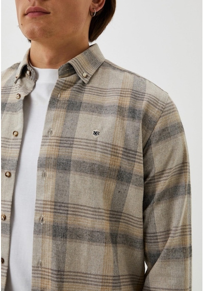Erkek Flanel Gömlek Bej Ekose Desenli Slim Fit Düğmeli Yaka Oduncu Gömlek Ncs Jeans 7265-bej Bej Erkek Flanel Gömlek Bej Ekose Desenli Slim Fit Düğmeli Yaka Oduncu Gömlek Ncs Jeans 7265-bej Bej