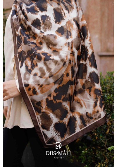 Mimiyum Sarmaşık Leopar Şal Kahve Rengi