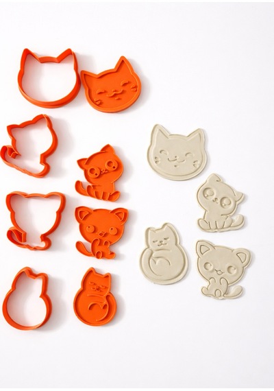 3d Baskı Kedi Kurabiye Kalıbı Seti 8 Cm Şeker Hamuru Kalıbı 8parça Renkler Stoklara Değişebilir Diğer