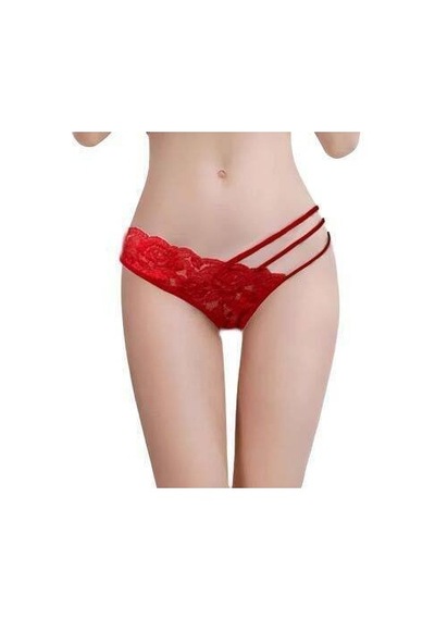 Ang Butik Kadın Kırmızı Dantelli Şerit Detaylı String Külot