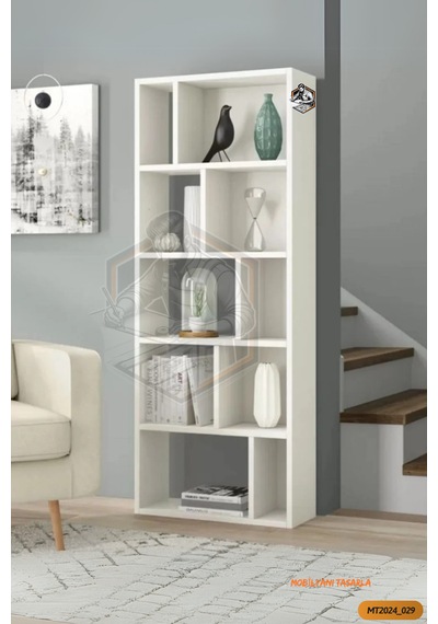 Tamamı Mdf 10 Bölmeli Boy Kitaplık Salon / Yatak Odası / Çalışma