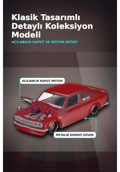 Diecast 1/64 Datsun 510 Street Nismo V3 Model Araba - Tekli Kutu, Koleksiyonluk Bx-313377