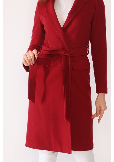 Z6628 Dewberry Bayan Palto-bordo-bordo