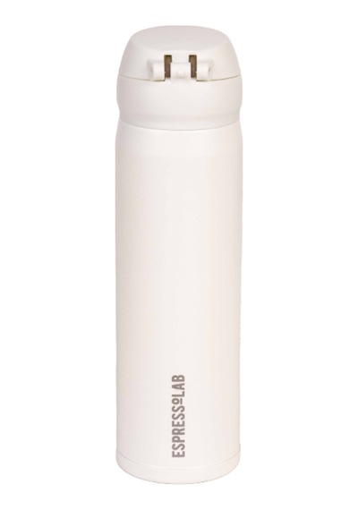 Beyaz Dokulu Paslanmaz Çelik Termos 430 ML Kapaklı No:106