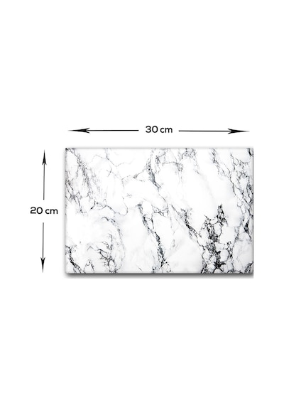 Decorita Beyaz Mermer Görünümlü Cam Kesme Tahtası 20 x 30 CM