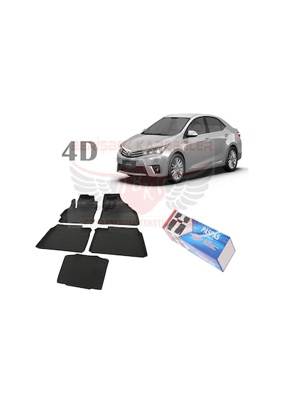 Toyota Corolla Uyumlu 2013 2014 2015 2016 2017 2018 4D Havuzlu Paspas 4D Havuzlu Paspas-Siyah