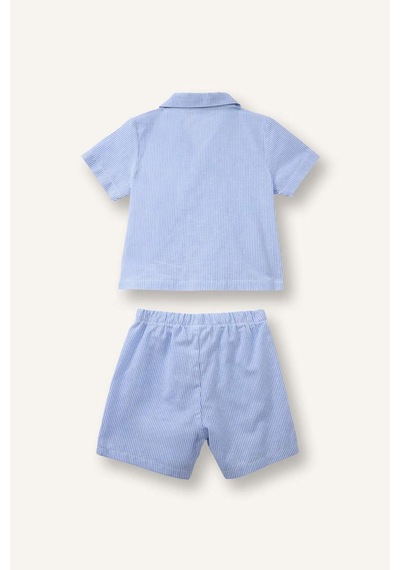 Defacto Poplin 2li Dokuma Pijama Erkek Bebek H4446a526smnv94 Lacivert-nv94