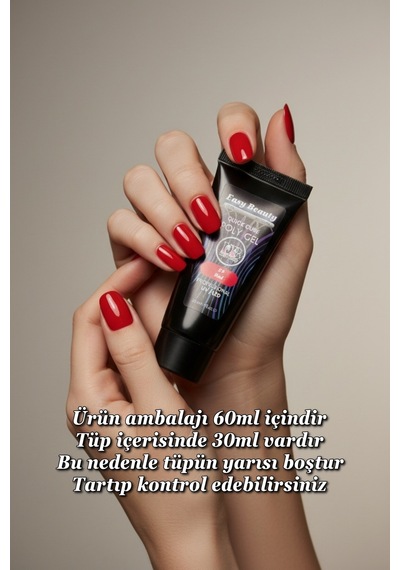 30ml Koyu Kırmızı Protez Tırnak Jeli Poly Jel Tırnak Uzatma Polygel Polijel Poly Gel Koyu Kırmızı
