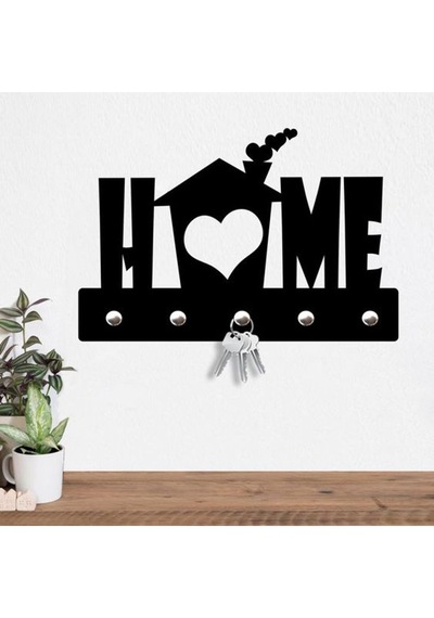 Home Anahtarlık Askılık Dekoratif Home Anahtarlık Siyah